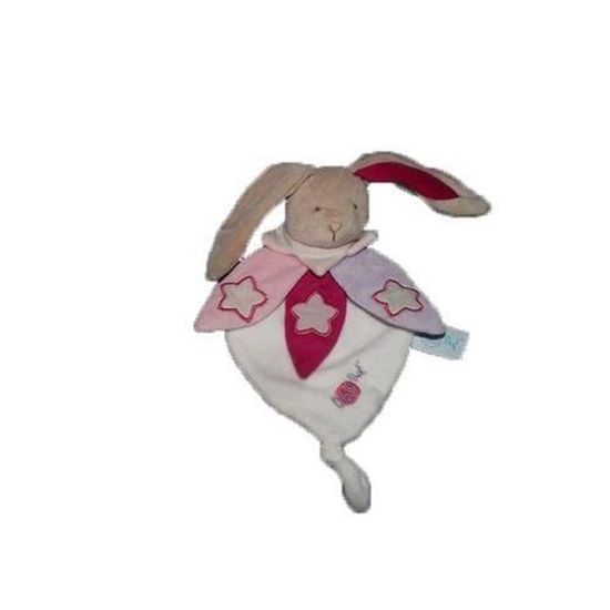 Baby'Nat - Les Lumilunes - Doudou mouchoir lapin rose violet cœur