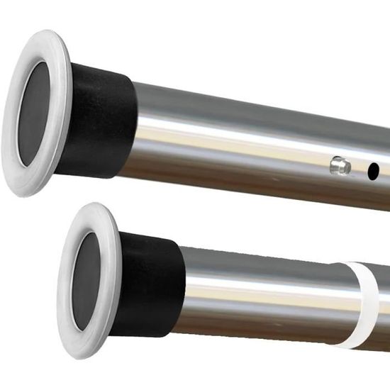 Tringle à rideau de douche télescopique sans perçage pour armoires, salle de bain, armoire 135-200 cm (1 pièce) argenté (diamètre 25 mm