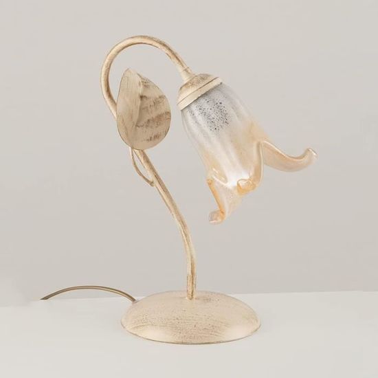 Relaxdays Lampe de table argenté abat-jour rond lampe de chevet moderne