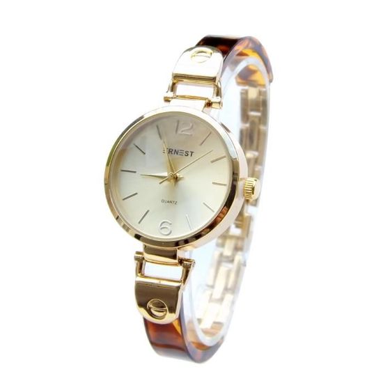 Montre Femme Ernest En Métal Avec Cadran Brillant, Mouvement Quartz, D'occasion En Bon état