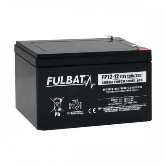 Batterie FULBAT AGM plomb étanche FP12-12 (T2) 12 volts 12 Amps