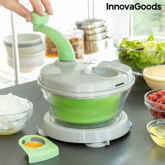 Mini Hachoir Électrique Rechargeable InnovaGoods - 3 Lames Inox - 150ml - Parfait Pour Légumes, Noix, Viande