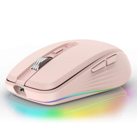 Souris sans fil optique BLEU 2.4GHz 1600 DPI récepteur USB Bluetooth PC