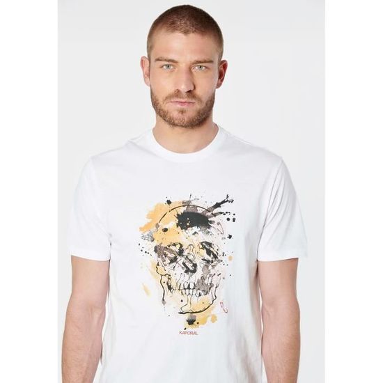 KAPORAL - T-shirt blanc homme 100% coton bio  TAINT