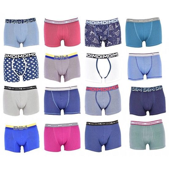 Boxer DIM Homme en coton stretch ultra Confort Pack de 4 Boxers Surprise