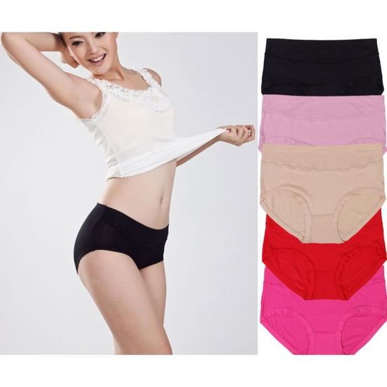 Lot de 6 Femme Culottes vetement femme Culotte Slip Taille Ventre