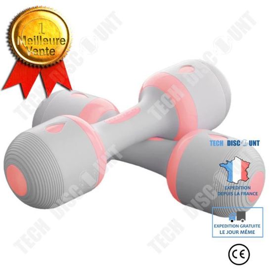 Ensemble d'haltères 2 en 1, 2 haltères réglables de 10 kg avec barre d'haltères extra