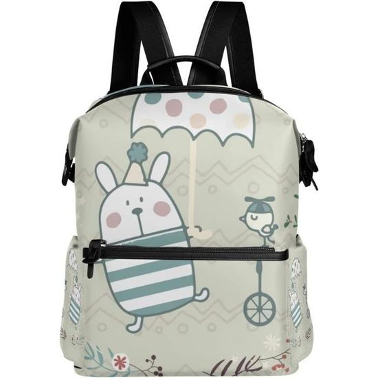 Sac à Tricoter Design – Lapin Timide En Tournée – Vert, Style Bandoulière (Neuf Avec étiquettes)