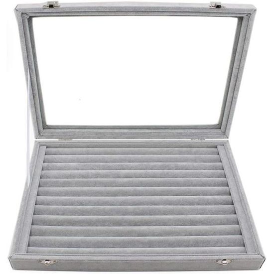 ISuperb Boîte Cadeau Bijoux Flanelle 10x10x3cm - Coffret Pendentif Collier Bague Bracelet