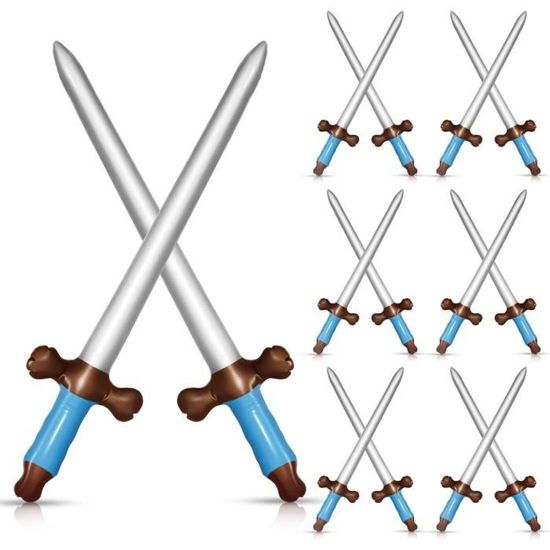 Lot De 6 épées De Pirate Gonflables Pour Enfants (70 Cm) - Accessoire De Déguisement Pour Fête, Halloween, Cosplay - Matière PVC Léger - 8