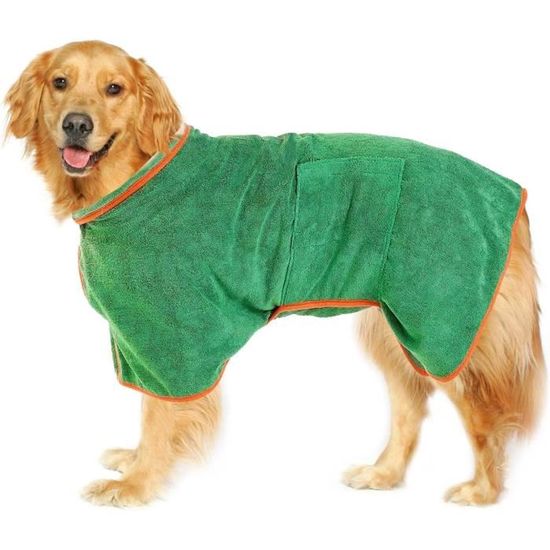 HDE Peignoir de bain pour chien super absorbant à séchage