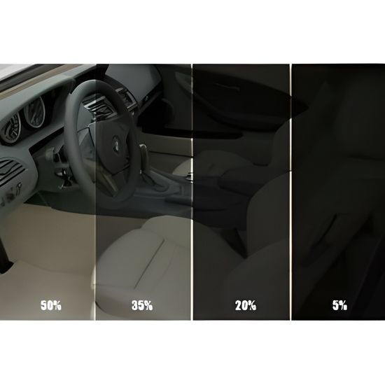 50 * 300cm Film de fenêtre de voiture noir 5% / 20% / 35% / 50