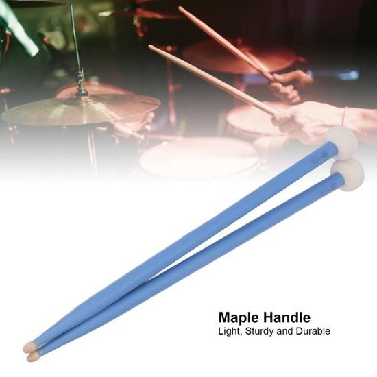 Baguettes De Tambour Feutre – Paire De 32 Cm – Pour Grosse Caisse, Timbales – Débutants Et étudiants – Percussion