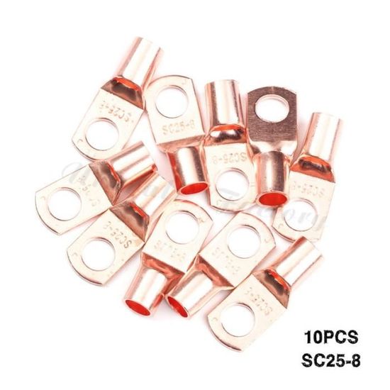 Cosses De Câble SC25-8 Lot De 10 Cosses à Sertir 25 Mm² M8 Cosses Électrique