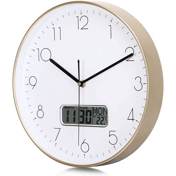 Réveil Manuel Rétro Avec Calendrier - Horloge De Bureau Silencieuse Affichant Date Et Jour (Blanc)