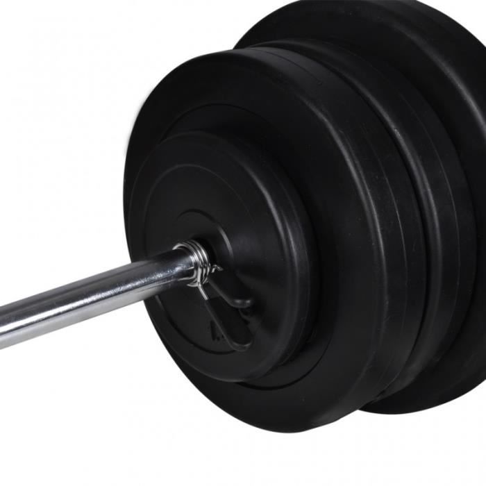 Kit de barre d'haltère et 2 haltères 605kg