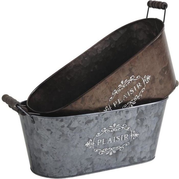 Jardinière en zinc laqué