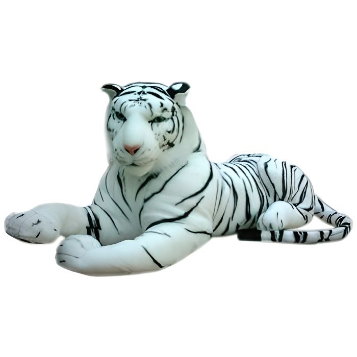 Brubaker Peluche géante - Tigre 110 cm - Blanc