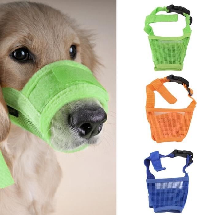 Masque dispositif lié en Nylon pour chiens - Chiot, chien de compagnie, muselière de sécurité aju - Modèle: Orange M - HOCWZTA02221