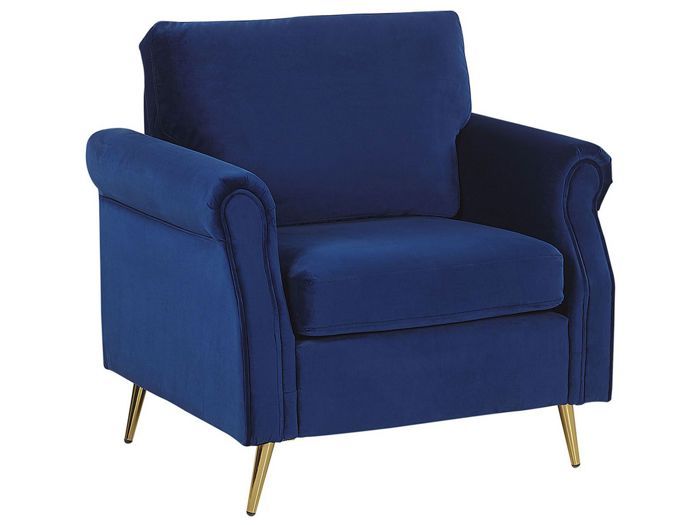 Beliani - Fauteuil en velours bleu cobalt VIETAS