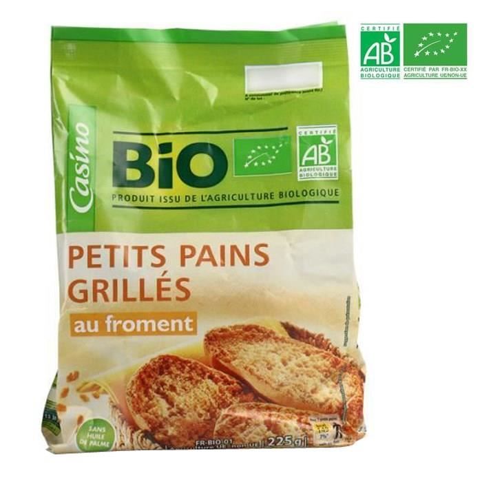 CASINO petits pains grillés au froment Bio - 225g