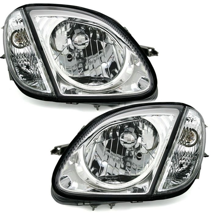 2 FEUX PHARE AVANT CHROME MERCEDES SLK R170 DE 04/96 A 04/04