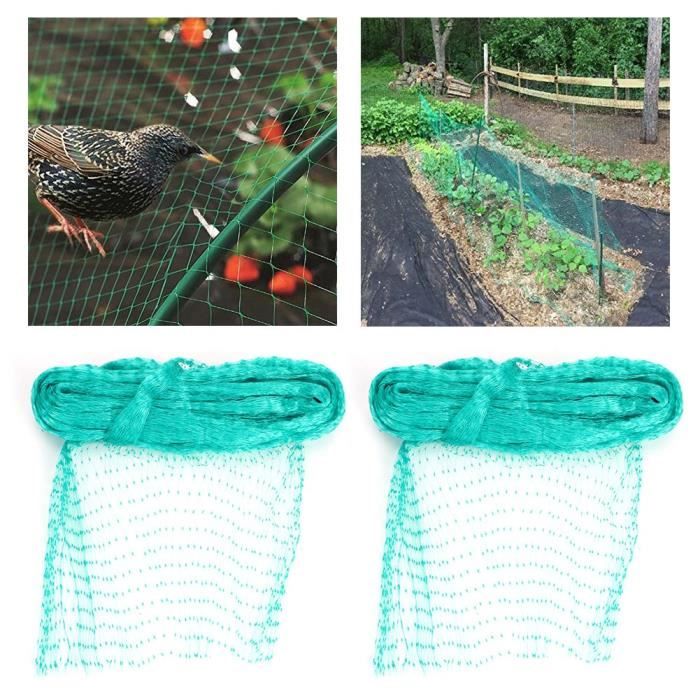 2 Pcs Jardin Plante Fruits Légumes Protection Filet Oiseaux Insectes Prévention Net (2x10 m)