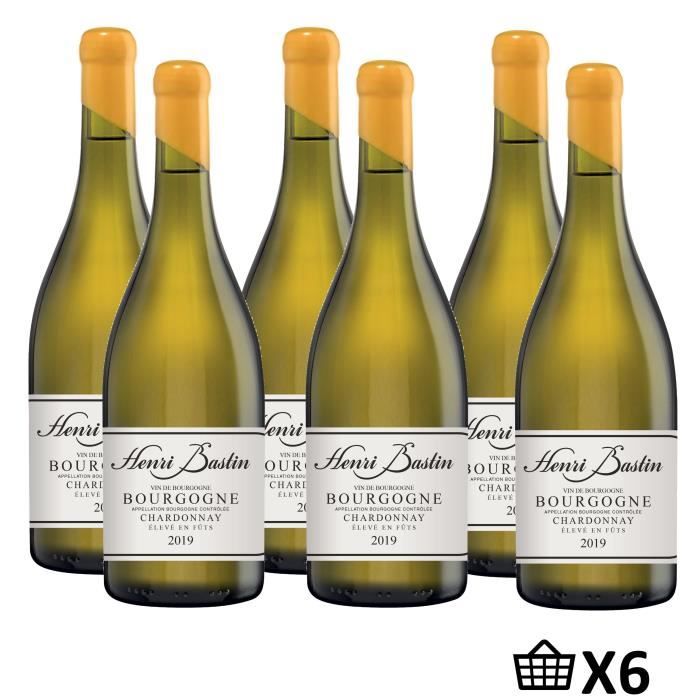 Maison Henri Bastin 2019 Bourgogne Chardonnay -Vin Blanc de Bourgogne Elevé en Fûts de Chêne AOP 6X75cl