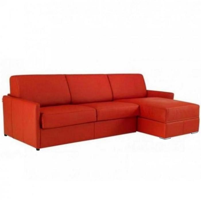 Canapé d'angle Rouge Cuir Confort