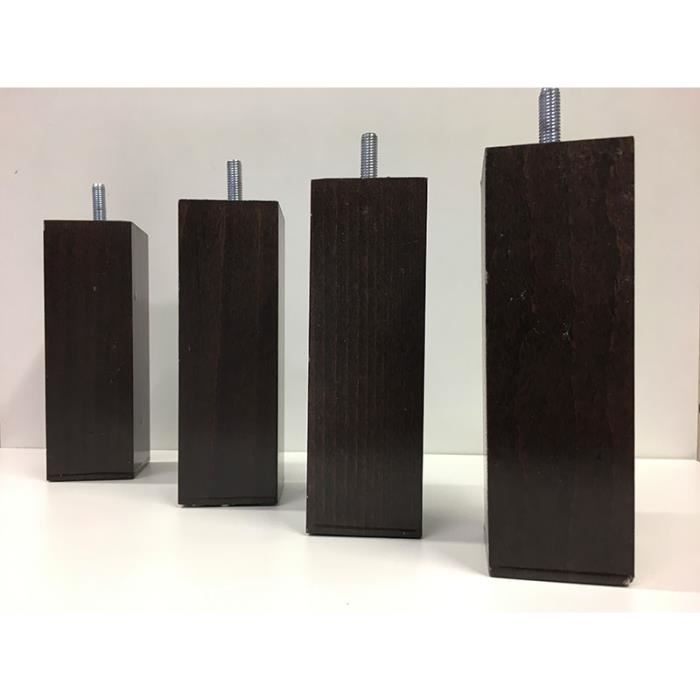 JEU DE 4 PIEDS H15 CM - WENGE CARRE