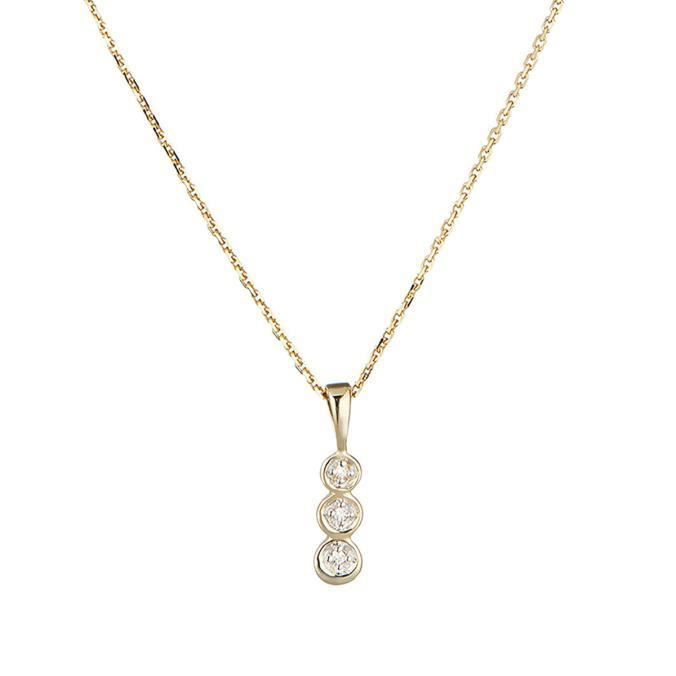 Pendentif Mini trilogy Or Jaune et Diamants - Réf. PE-DI591389KSI-J