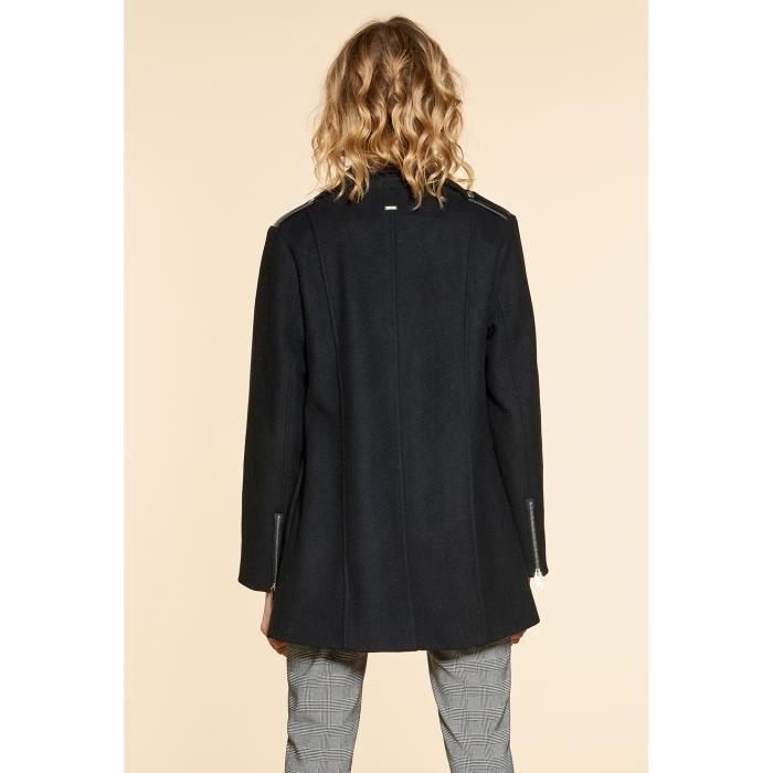 Manteau bi-matières à double fermeture DOLCE - Navy
