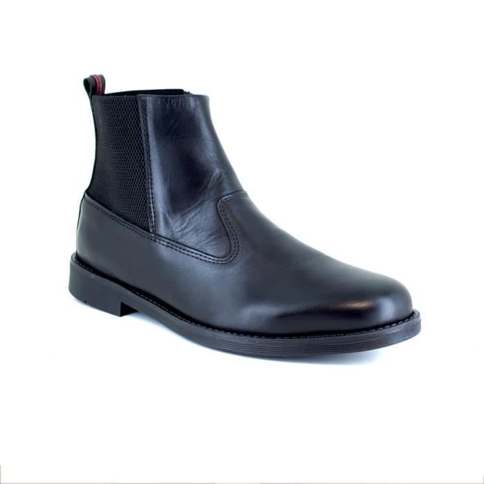 Bottine Homme J.Bradford Cuir Noir JB-FINLAND