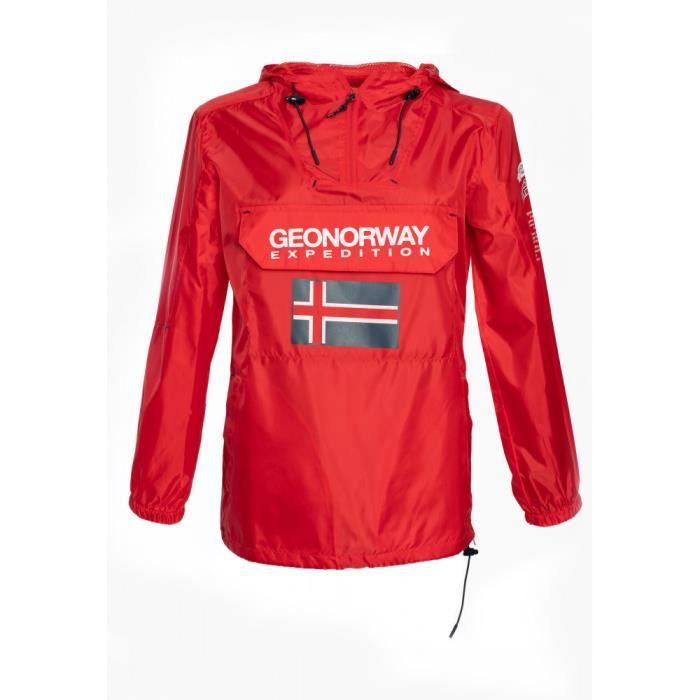 GEOGRAPHICAL NORWAY Coupe-vent à capuche BREST Rouge - Femme