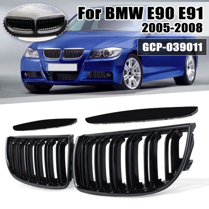 NEUFU Paire Double Brillant Noir Sport Kidney Grille Set Pour BMW E90 E91 05-08