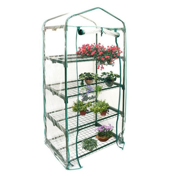 Mini Serre de Jardin Tente Serre de Plantation Couverture PVC Jardin Remplacement Bâche 155*49*69cm (sans Support en Fer à Repas)
