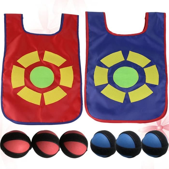 1 Set Enfants Sticky Gilet Accessoires de Jeu Jouet de Formation avec 6 pcs Balles pour Jardin JEU POUR CONSOLE EDUCATIVE