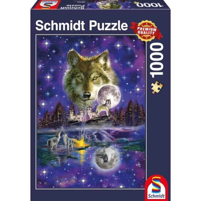 Puzzle Loup au clair de lune, 1000 pcs