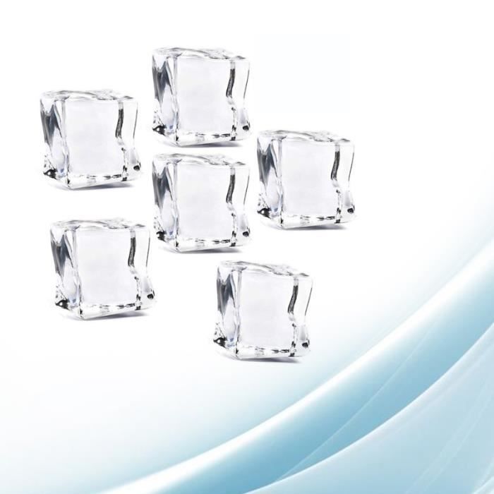 100Pcs 20mm Cube Square Shape Glass Luster Ice Cubes Fake Artificial Acrylic Crystal Clear Photography Props Kitchen FAUX GLACONS