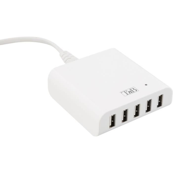 Station TNB de charge 5 USB 8A - Blanc