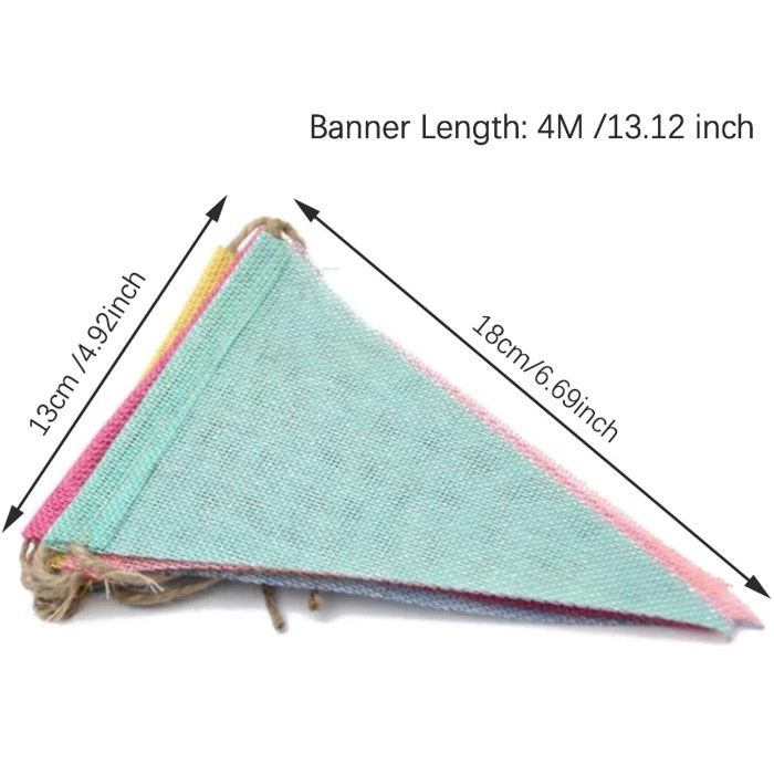 Bannière Joyeux Anniversaire En Toile De Jute - Guirlande Réutilisable