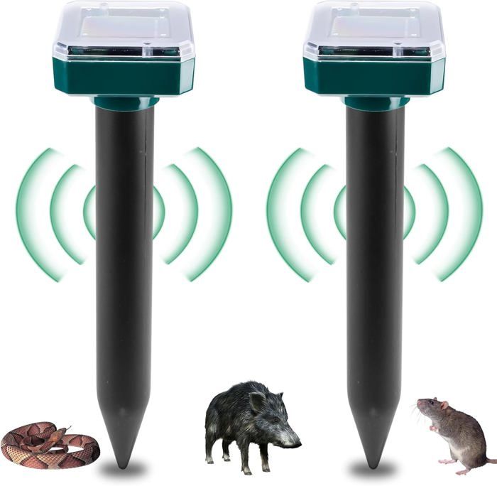 Lot De 4 Répulsifs Solaires Anti-Taupes Et Campagnols - Ultrasons Rechargeables