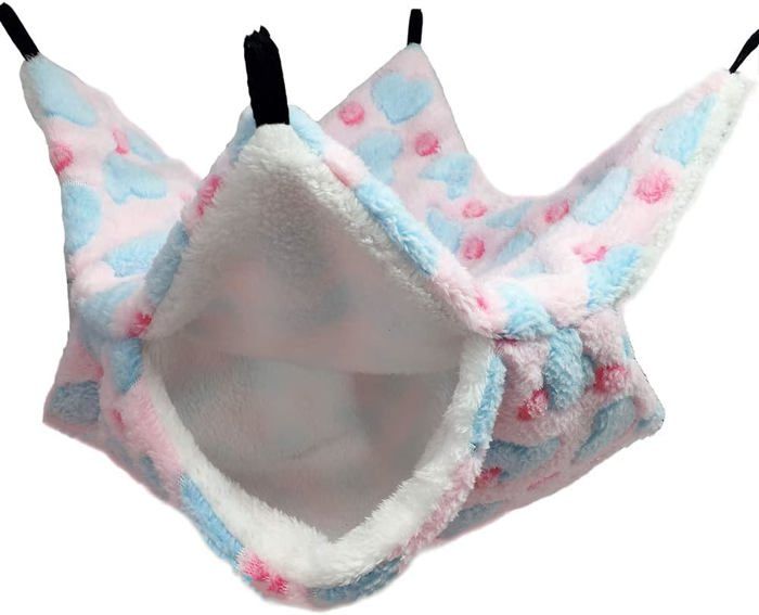 Meilleurs prix pour Hamac pour petit animal de compagnie, hamac pour chinchilla, écureuils, autres petits animaux, 34 x 34 cm (L x l) (rose)