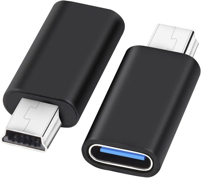 Usb Mini Formats Adaptateur USB C vers Mini USB (Pack de 2), Type C (Femelle) vers Mini ...
