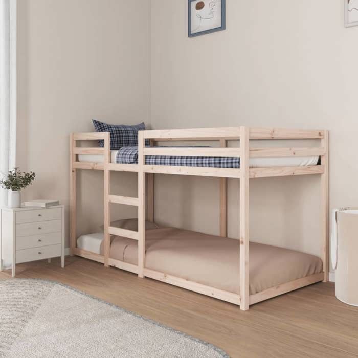 Lit superposé/Lit denfant - UU - sans matelas - 90x200 cm bois de pin massif 472