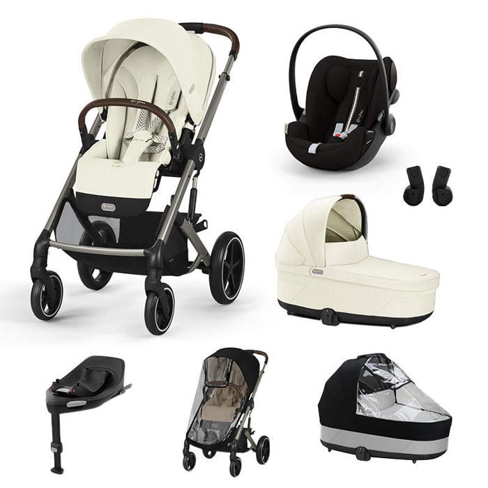 CYBEX - Poussette Trio Balios S Lux + Siège auto Cloud G3 Plus + Nacelle Cot S Lux + Base G3 Set XL Seashell Beige