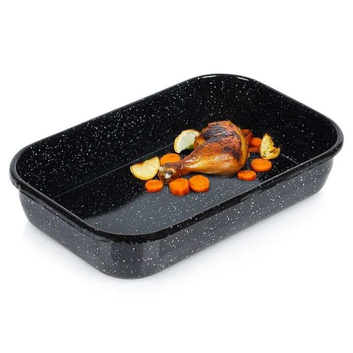 Rôtissoire émaillée - ORION - 34L - 34x22x65 cm - Noir - Acier émaillé - Compatible four à gaz et électrique