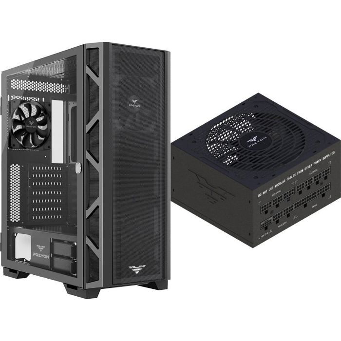 Bureau boitier pc Preyon Ãtui Nest Meshy Case (PRENM02B) + Alimentation EAGLE POWER GOLD 850 W