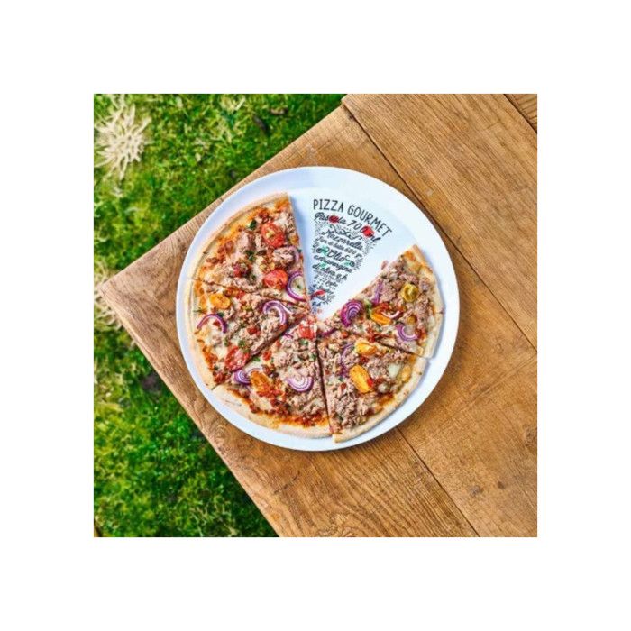 Assiette à pizza en opale blanche Gourmet - D 33 cm