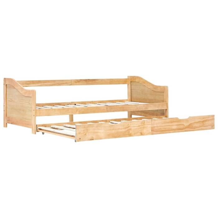 SALE 2026Cadre de lit - 1 personnes - Structure de lit extensible - 205x97 5x66cm - - bois de pin 90x200cm 34.4 Kg 657380